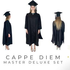 NWT Cappe Diem Masters Graduation Deluxe Cap and Gown with 2023/2024 Tassel